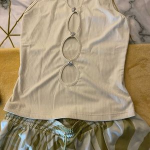 Heart Rhinestone Cut out Tank Top